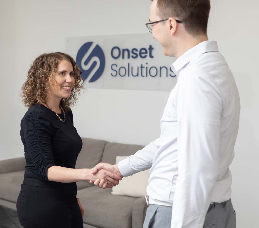Onsetsolutions team handshake
