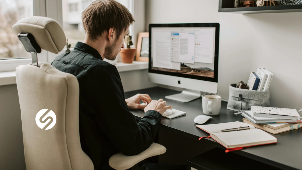 Man sitting at desk working oh a business continuity plan for CPA firms